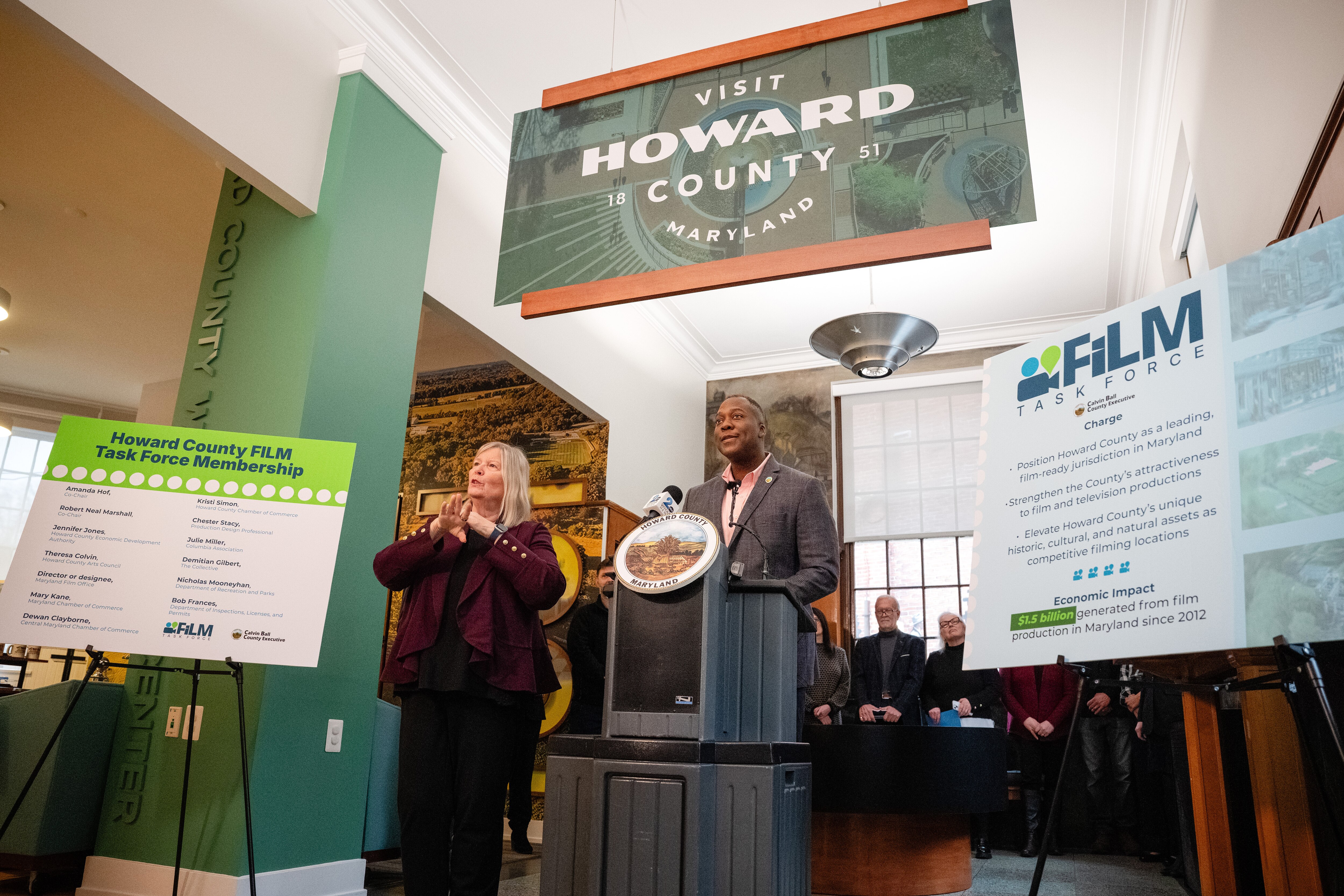 Howard County Executive Calvin Ball created a task force to promote film and television production following a trip to Savannah, Georgia, where he learned about Savannah Regional Film Commission and the role that local jurisdictions can play in advancing economic development.