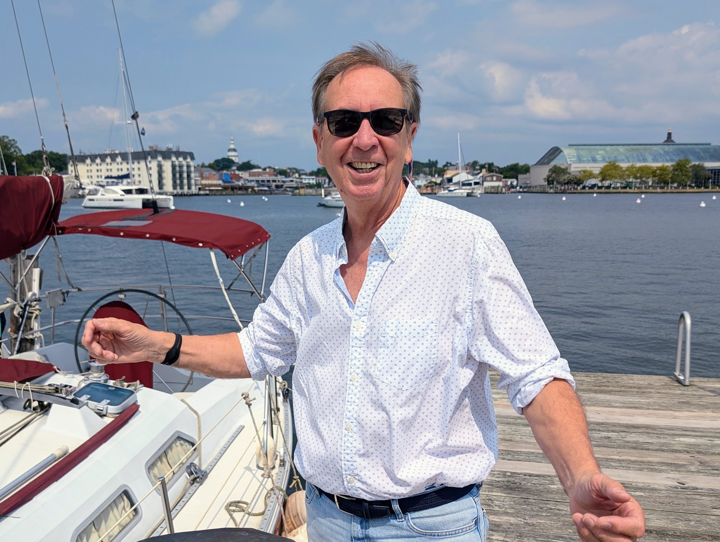 Tom Guay, an Annapolis musician and writer, is working on follow-ups to his 2025 historical fiction, "Chesapeake Bound."