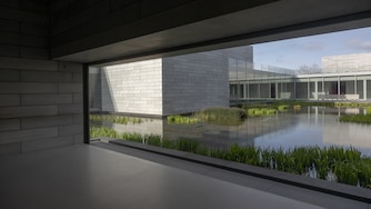 Simone Leigh's "Last Garment" on display at the Water Court at the Glenstone Museum in Potomac.