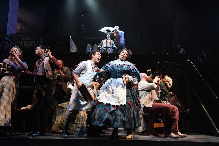 Mainwaring OTC: Mainwaring, left center, appeared in a 2017 production of “Sweeney Todd: The Demon Barber of Fleet Street” at the Olney Theatre Center.