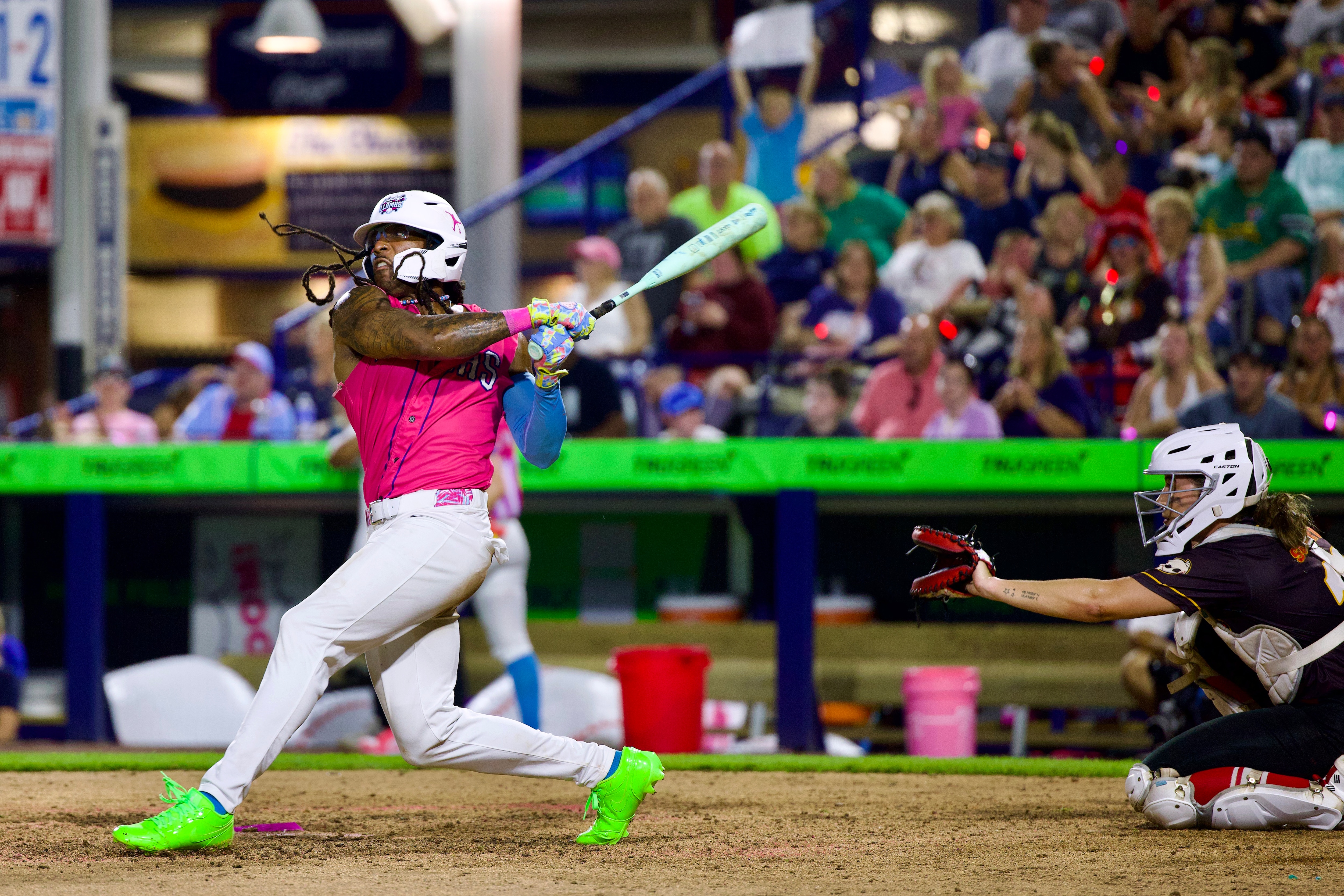 DC Banks plays outfield for Lucky Llamas, the flagship team of Boom Ball. Banks and his teammates blend baseball and performance, similar to the Savannah Bananas, and will take over Prince George's Stadium in Bowie on Oct. 3.