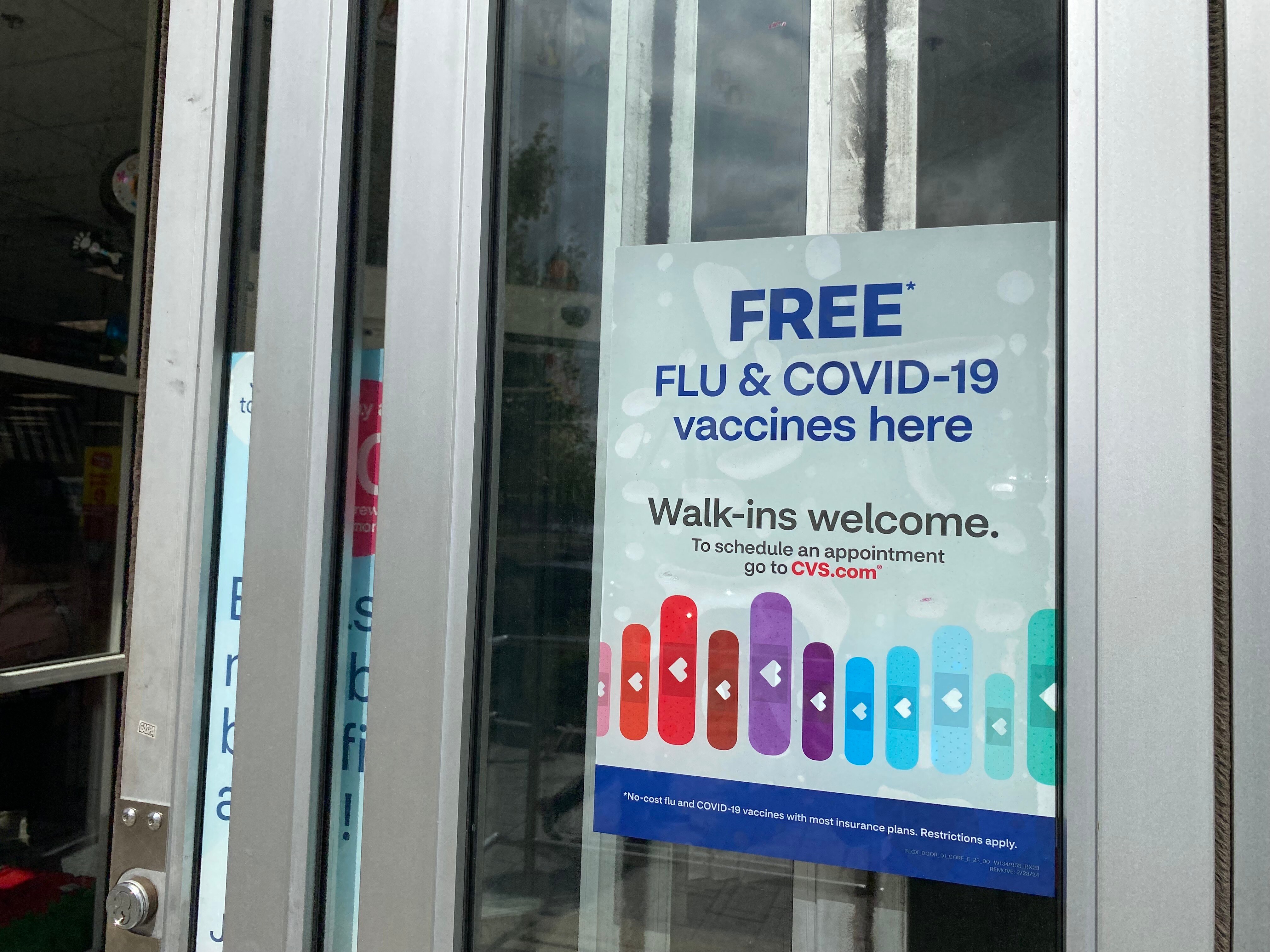 COVID-19 vaccines are advertised at pharmacies across the region, but they're in short supply.