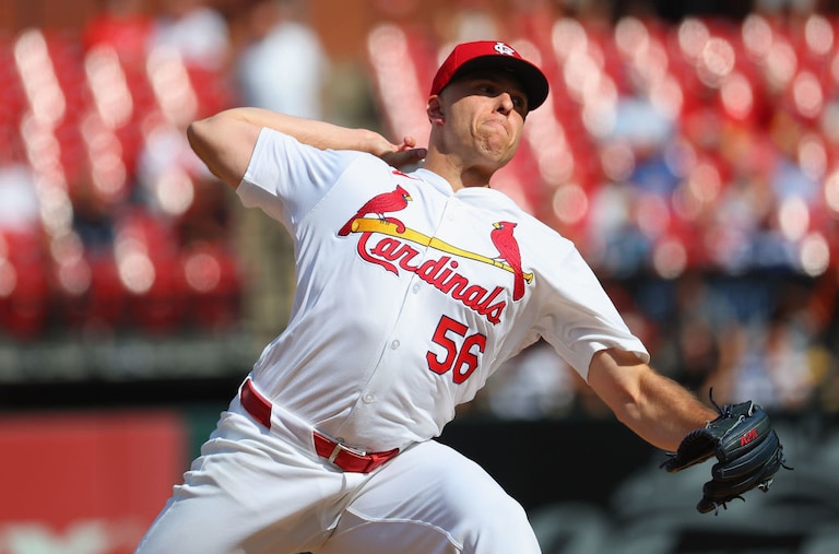 Ryan Helsley delivers a pitch against the Milwaukee Brewers in the ninth inning on Aug. 22, 2024.