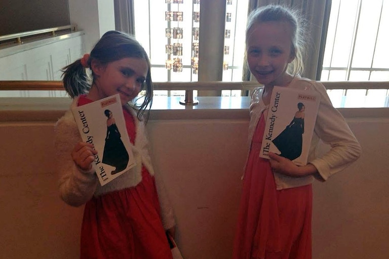 Olney Theatre executive director Debbie Ellinghaus has fond memories of taking her daughter, Madeline Ellinghaus, left, and niece Alivia Peterson to a 2015 Kennedy Center production of “Gigi.”