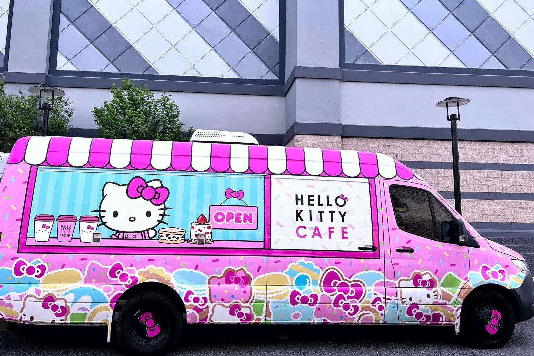 The Hello Kitty Cafe Truck will stop at Pike & Rose on April 11 and The Avenue at White Marsh on April 18.
