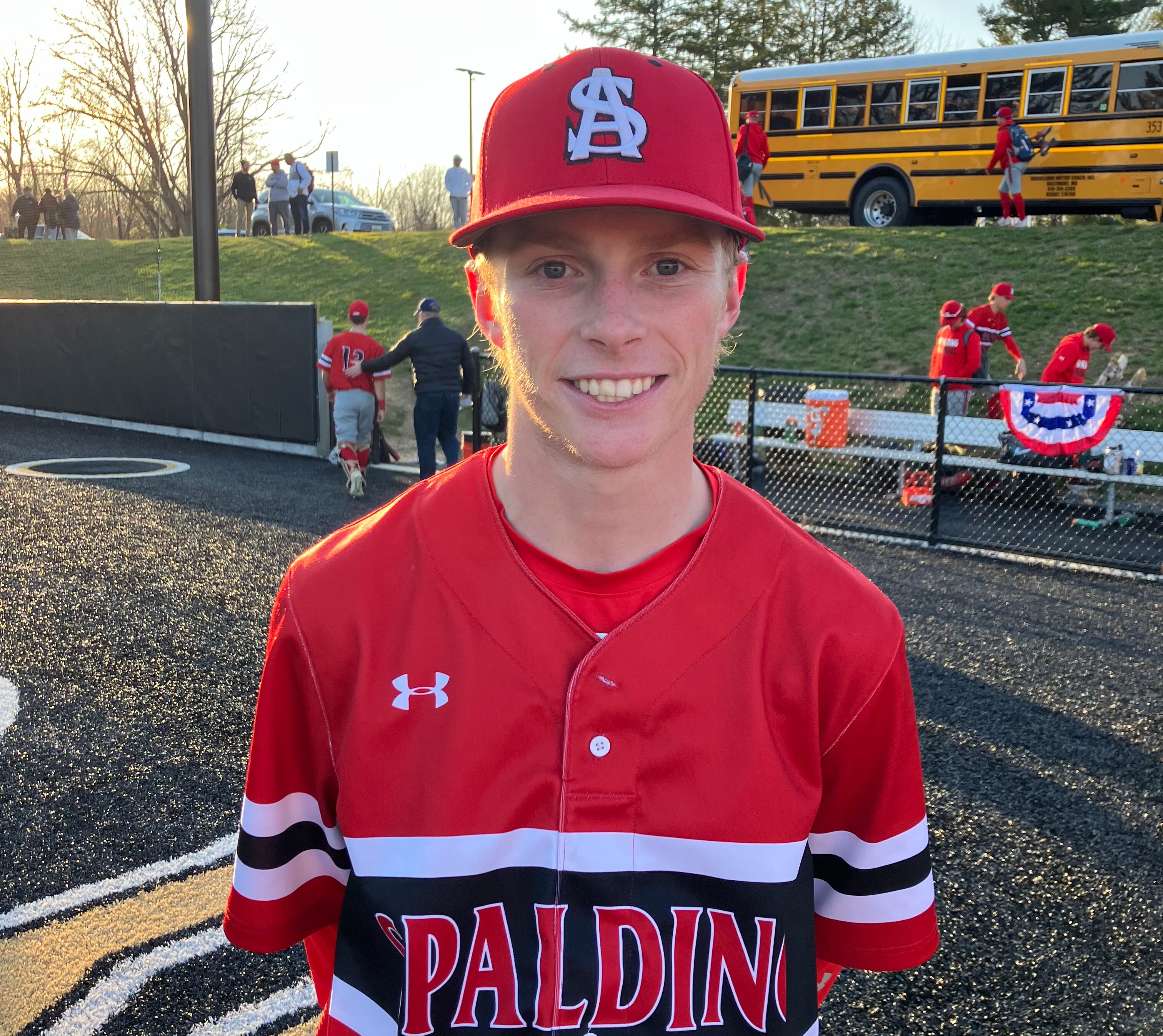 Cody Sharman helped Archbishop Spalding's baseball team rebound Wednesday afternoon. The Seton Hall University recruit pitched a complete-game 4-hitter as the No. 1 Cavaliers edged second-ranked John Carroll, 2-1, in a MIAA A Conference contest in Harford County.