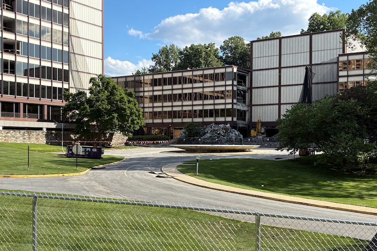 Demolition of the former GEICO headquarters in Friendship Heights is happening this summer.