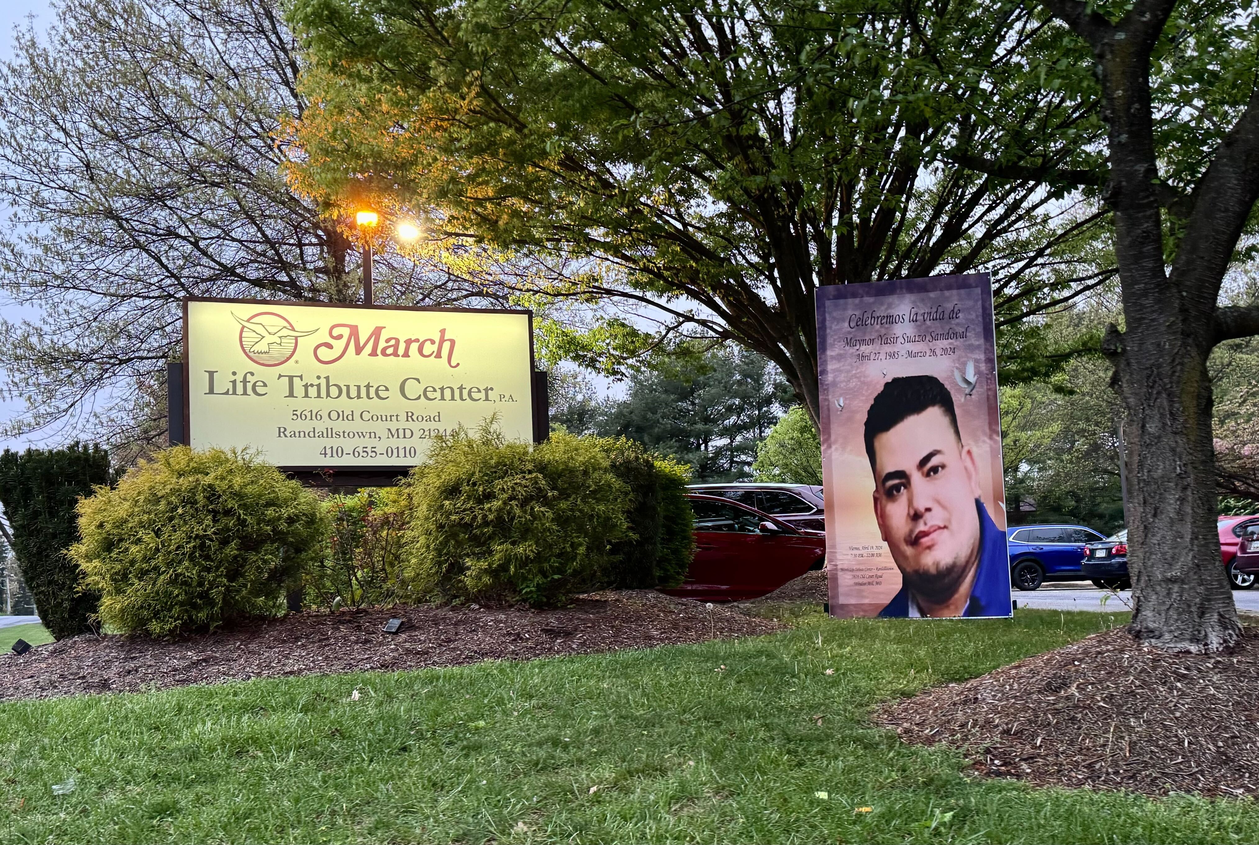 Mourners gathered Friday night, April 19, 2024, to celebrate the life of Owings Mills resident Maynor Suazo Sandoval, who died in the collapse of the Francis Scott Key Bridge.