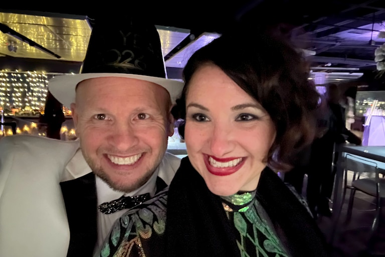Natasha Guynes, right, and her partner John Barber Jr.