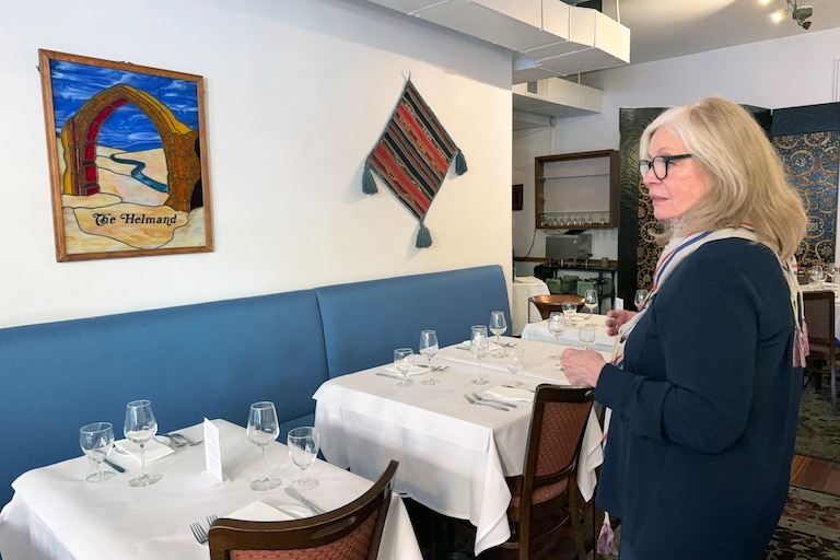 The Helmand, an iconic Afghan restaurant, celebrated 37 years in Baltimore this month. Pat Karzai is leading the restaurant into a new era following the passing of her husband Qayum Karzai two years ago. Pat Karzai gives a tour of The Helmand in October, 2026.