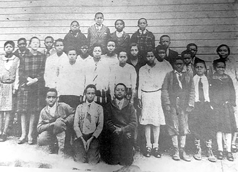 A class photo from 1930, found in files that had been kept in the school by employees.