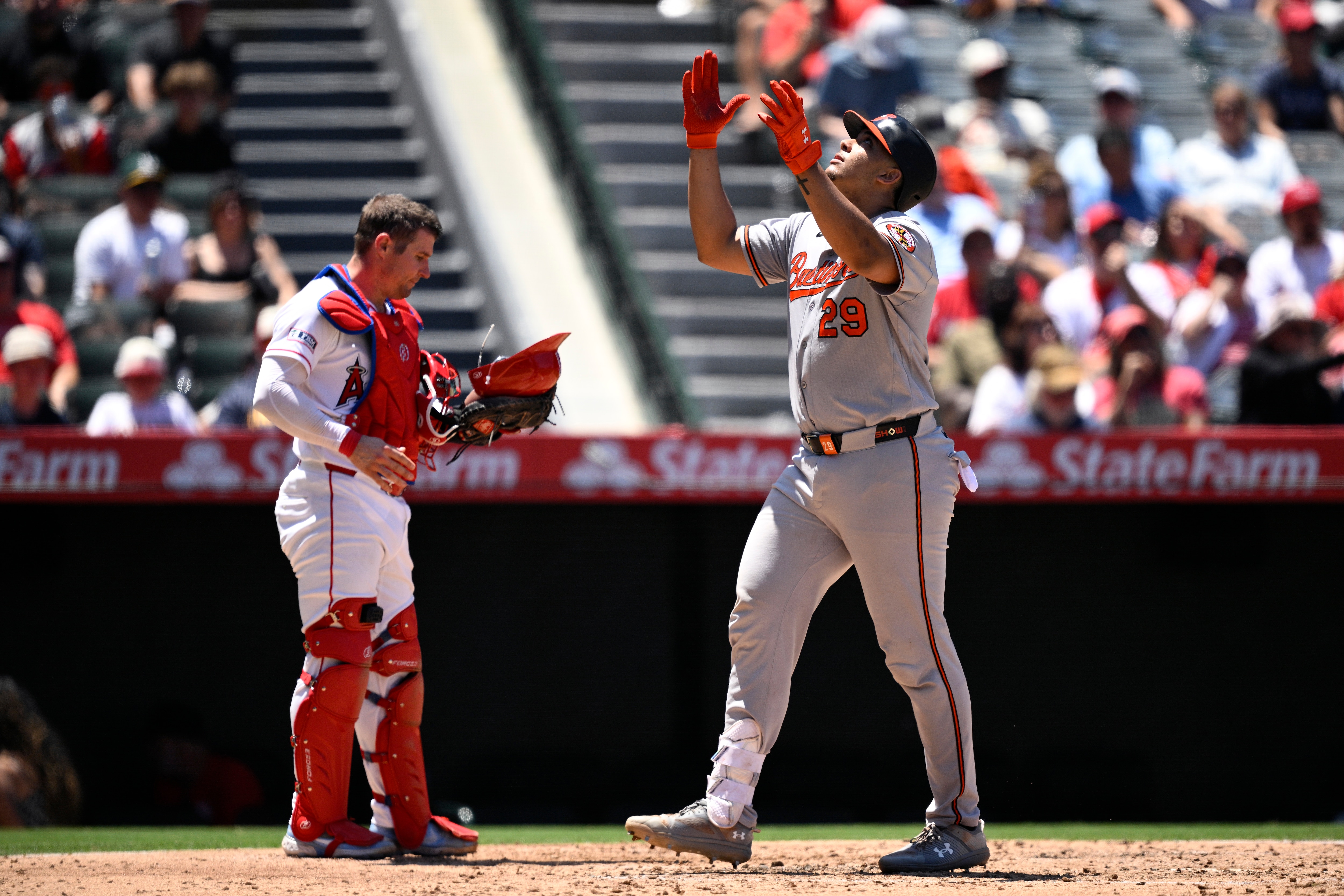 Samuel Basallo hit two home runs to help the Orioles take a 5-2 lead, but they gave up three runs in the eighth inning and lost 7-6 in 10 innings.