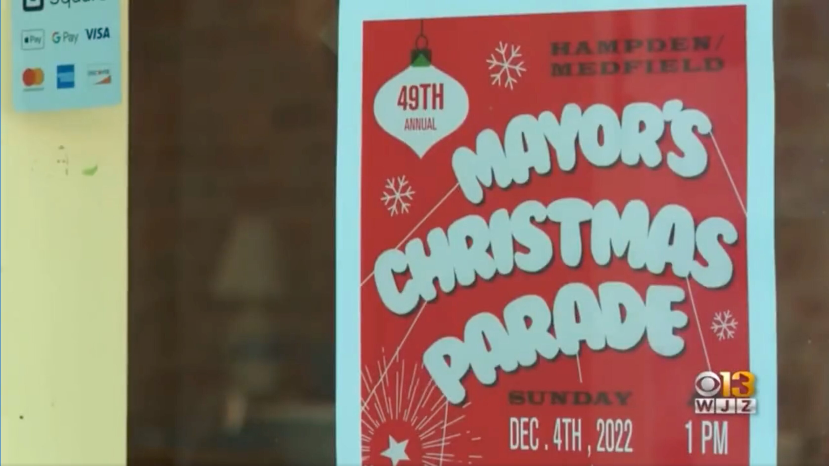 A screenshot of WJZ's coverage of the issues surrounding the 49th annual Mayor's Christmas Parade.