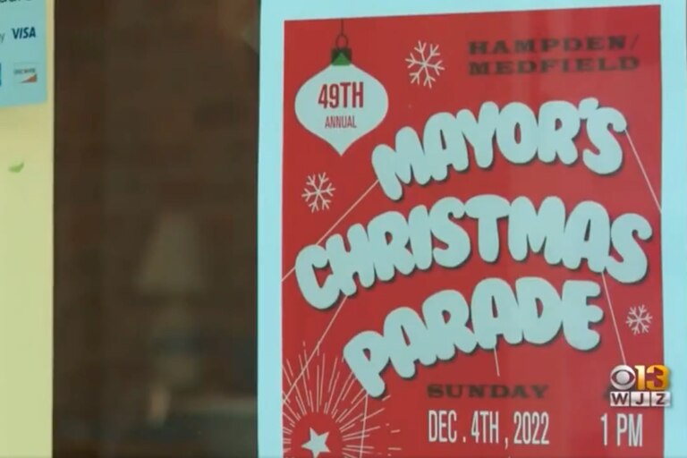 A screenshot of WJZ's coverage of the issues surrounding the 49th annual Mayor's Christmas Parade.