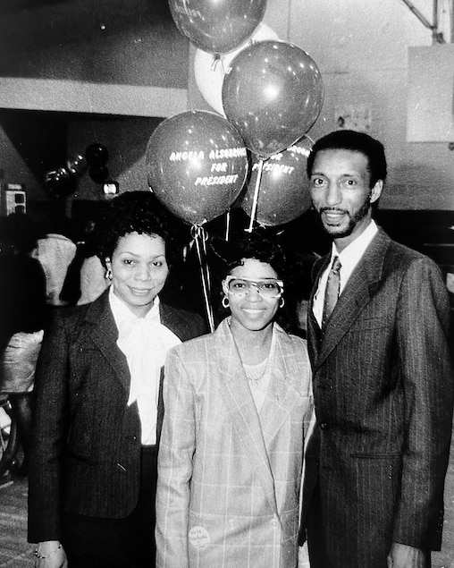 James Alsobrooks with his wife Patricia, left, and daughter Angela, center, when she was elected for citywide president.