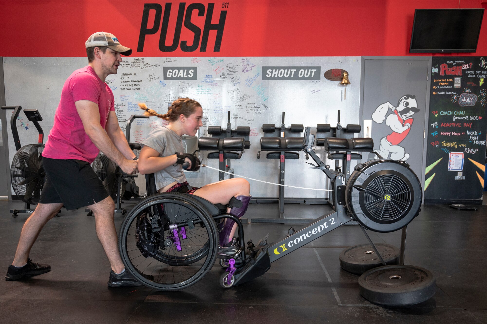 Anneliese Williams, 22, practices rowing at Push 511 in Canton.