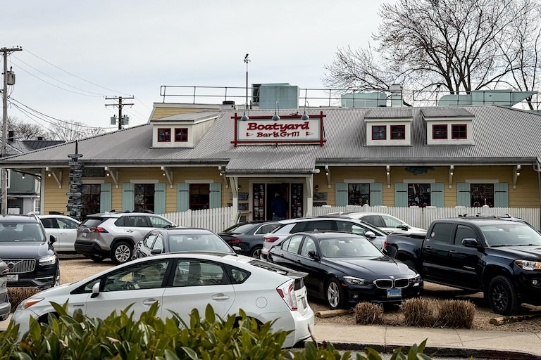 Dick Franyo announced in January that he was selling the Boatyard, his Annapolis-meets-Key-West watering hole, to the Atlas Restaurant Group, which has been fast expanding its presence in Maryland's capital. Regulars worry the sale will alter the quirky character of the longtime Eastport haunt. The restroom at Boatyard, like its dining room, is full of vintage photos and sailing memorabilia.
