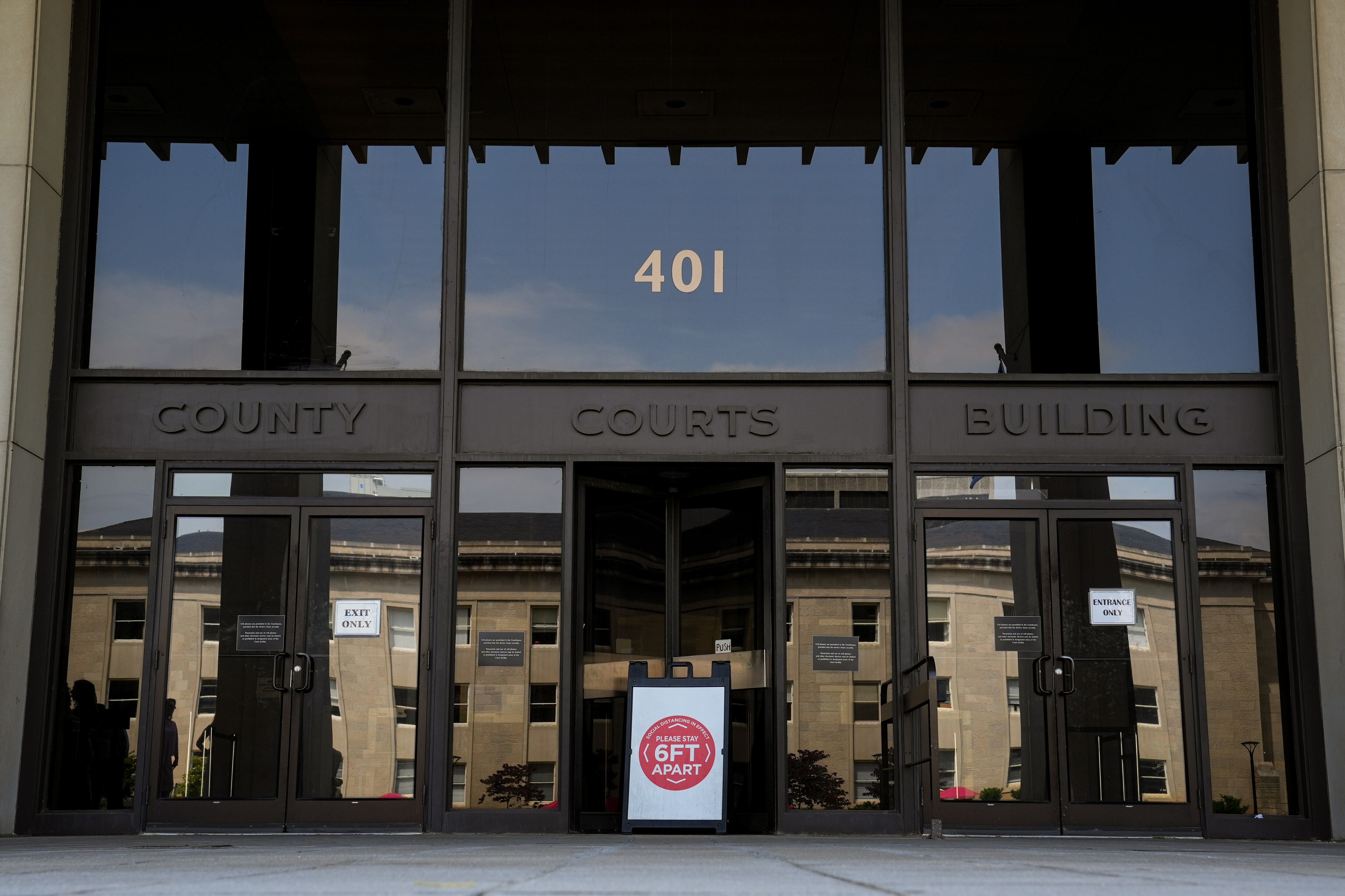 The exterior of the Baltimore County Courts Building in Towson is pictured in this photo from June 16, 2022.