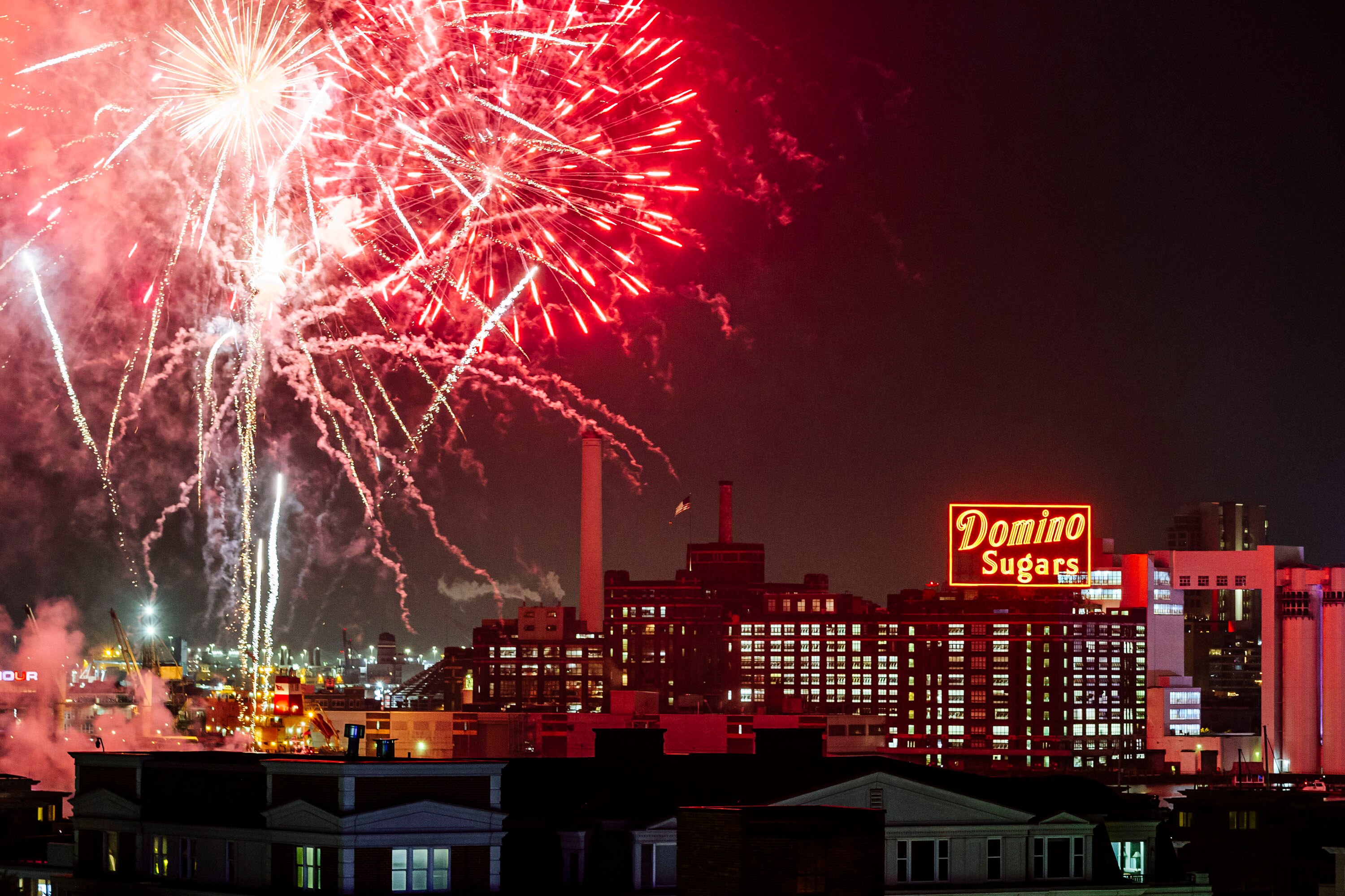 Fireworks for the Fourth of July are seen from Federal Hill Park on Thursday, July 4, 2024 in Baltimore, MD.