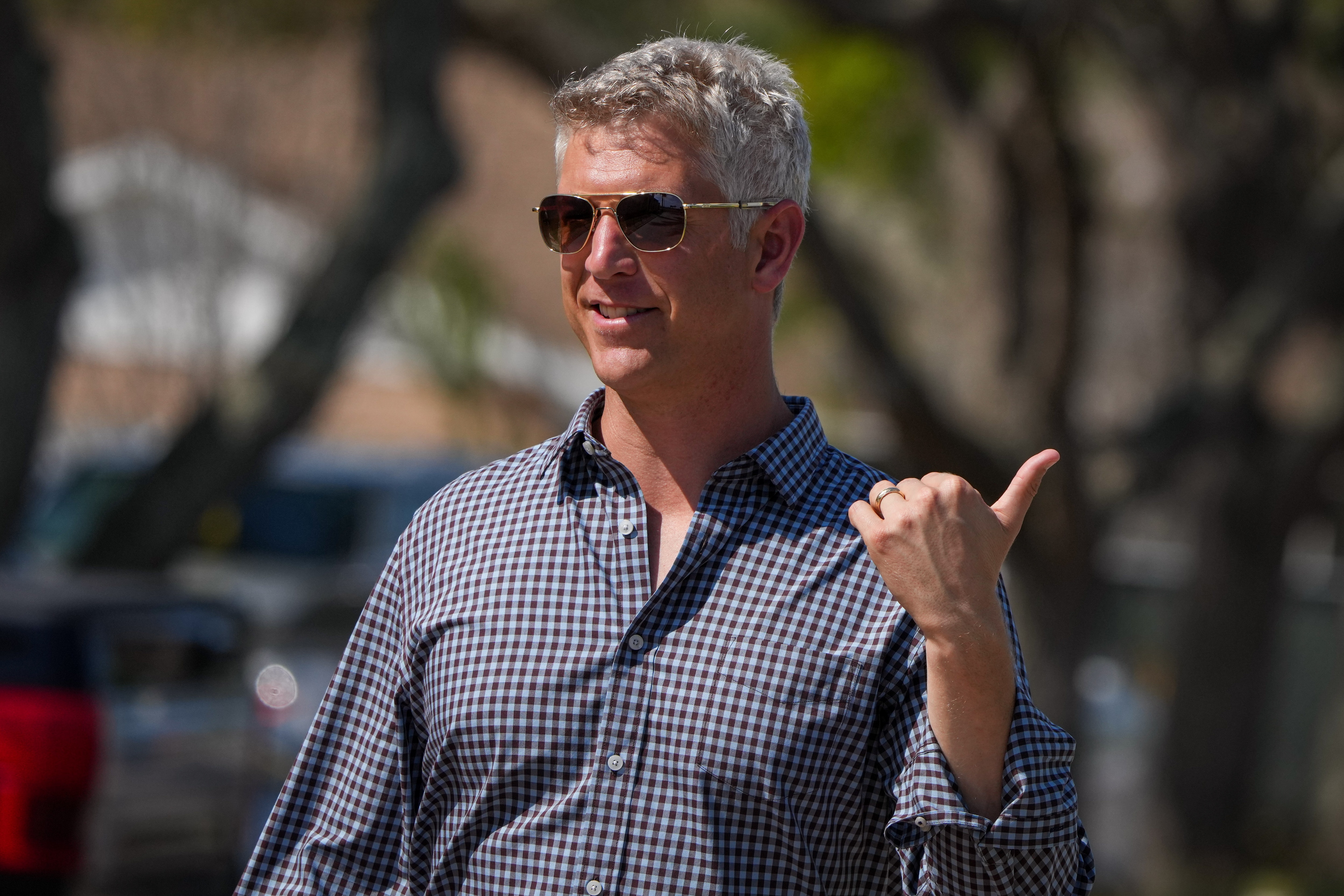 Orioles General Manager Mike Elias walks around the complex during practice at Ed Smith Stadium in Sarasota on 2/24/23. The Baltimore Orioles’ Spring Training session runs from mid-February through the end of March.