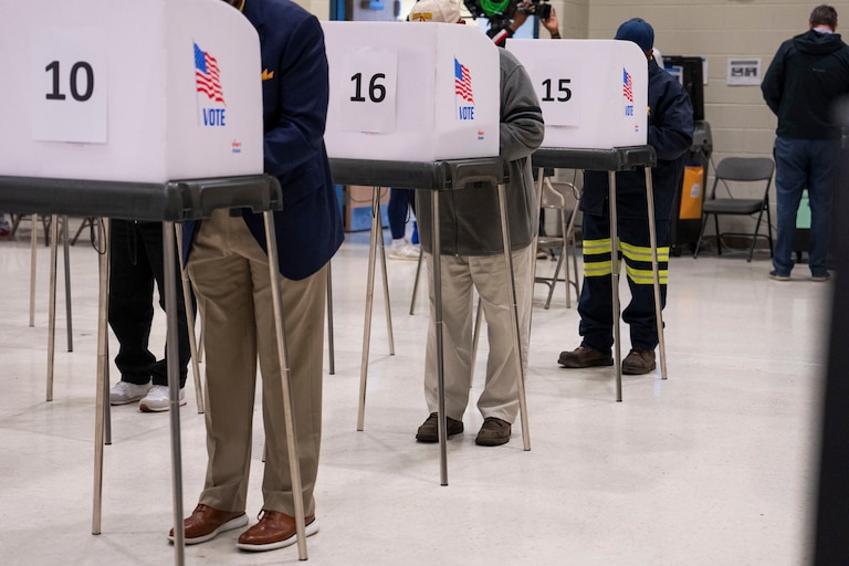Early voters cast their ballots at the Randallstown Community Center on October 30, 2024.