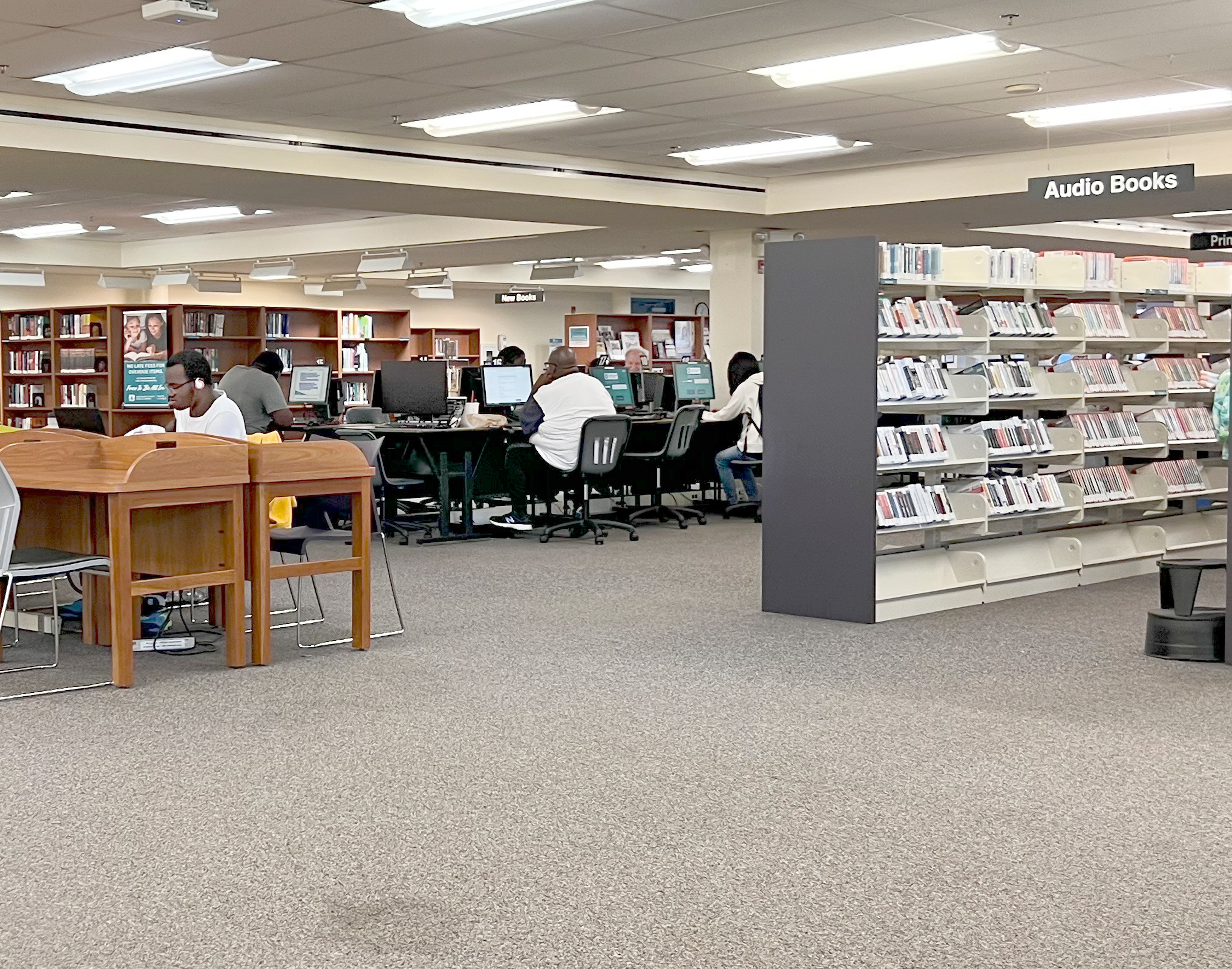The Baltimore County Public Library Pikesville Branch, a designated cooling center in Baltimore County on Code Red days.
