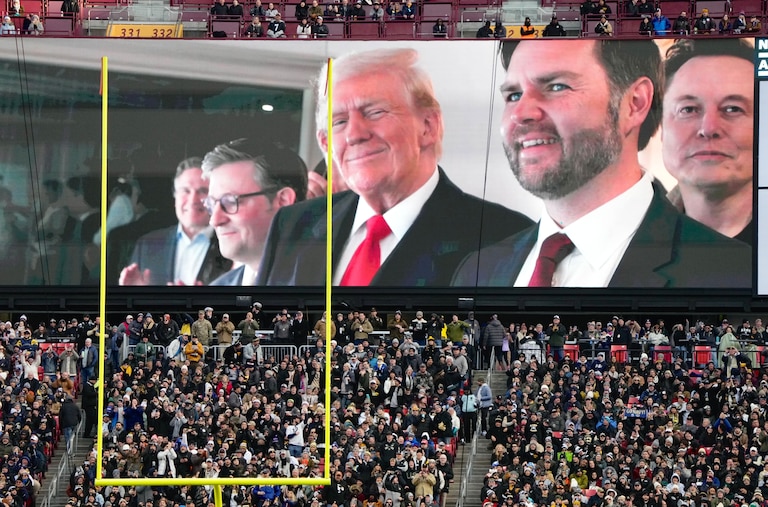 President-elect Donald Trump at the 125th Army-Navy Game on December 14, 2024