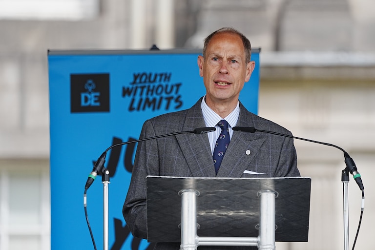 EDINBURGH, SCOTLAND - JULY 3: Prince Edward, Duke of Edinburgh hosts young people from across Scotland and the north of England for the Gold Award celebrations for the Duke of Edinburgh's Award at Palace of Holyroodhouse on July 3, 2026 in Edinburgh, Scotland. King Charles III and Queen Camilla are visiting Scotland with members of the Royal Family for their annual Royal Week from Tuesday, June 30 until Friday, July 03. (Photo by Jane Barlow - WPA Pool/Getty Images)