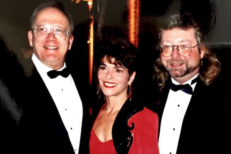 Harvey Doster, right, with Bob Holum, left, and Binnie Ritchie Holum in 1993. Ritchie Holum and Harvey Doster were collaborators at St. Timothy’s School.