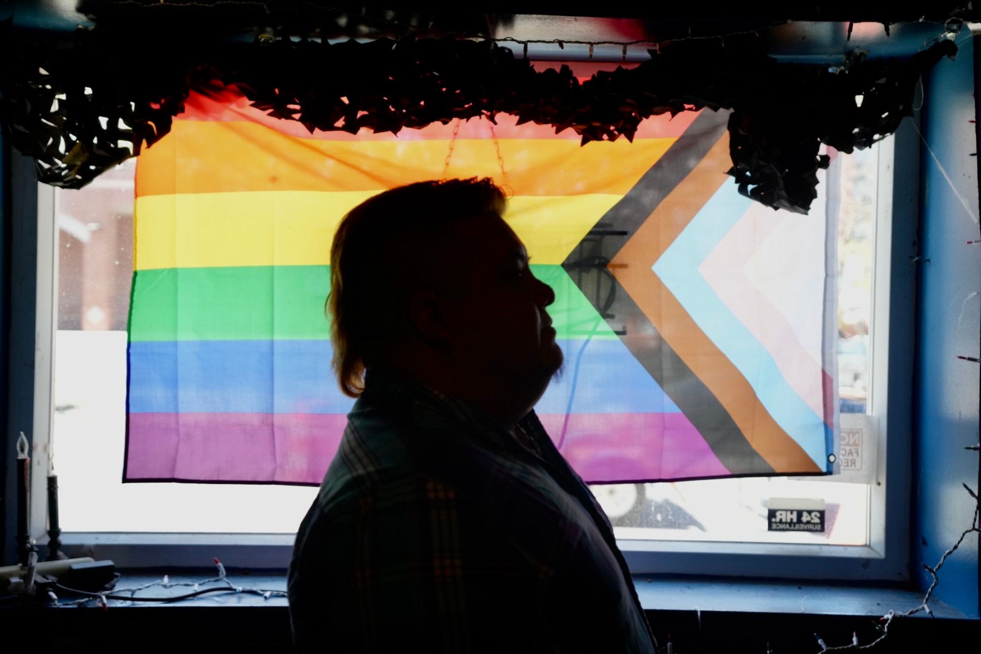 Adam Bencomo, 36, is a art professor and bartender who wrestled and ran cross country in high school, but he's never been allowed to give blood because he's gay. He is pictured here on April 11, 2023.