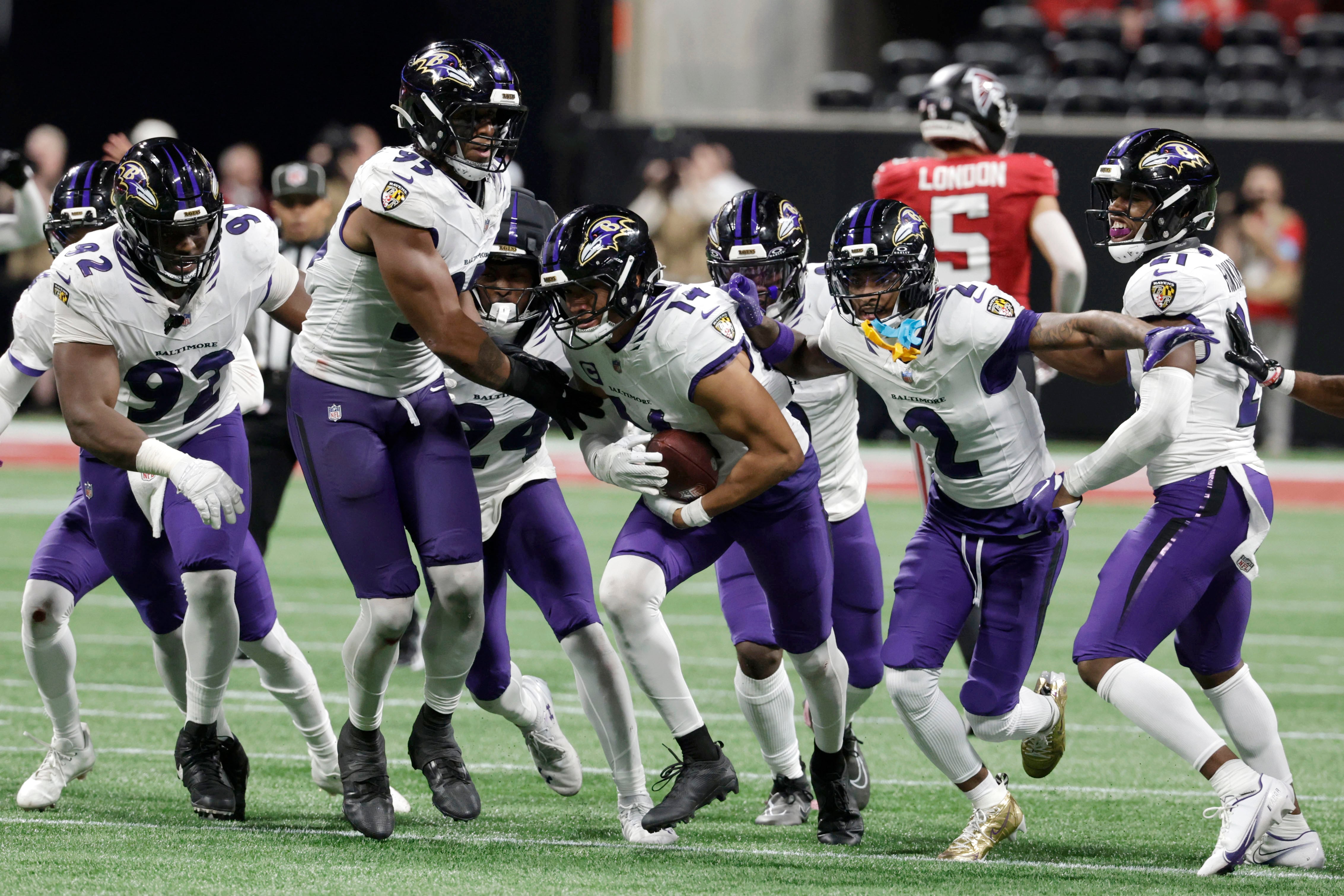 Ravens win in overtime as star Kyle Hamilton picks off Falcons - The Banner