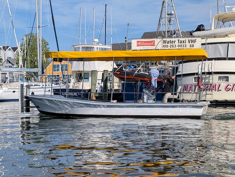 Water taxis in Annapolis run from the end of April through the fall boat shows in October.