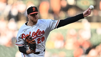 Orioles starting pitcher Trevor Rogers pitches in the first inning against the New York Yankees.