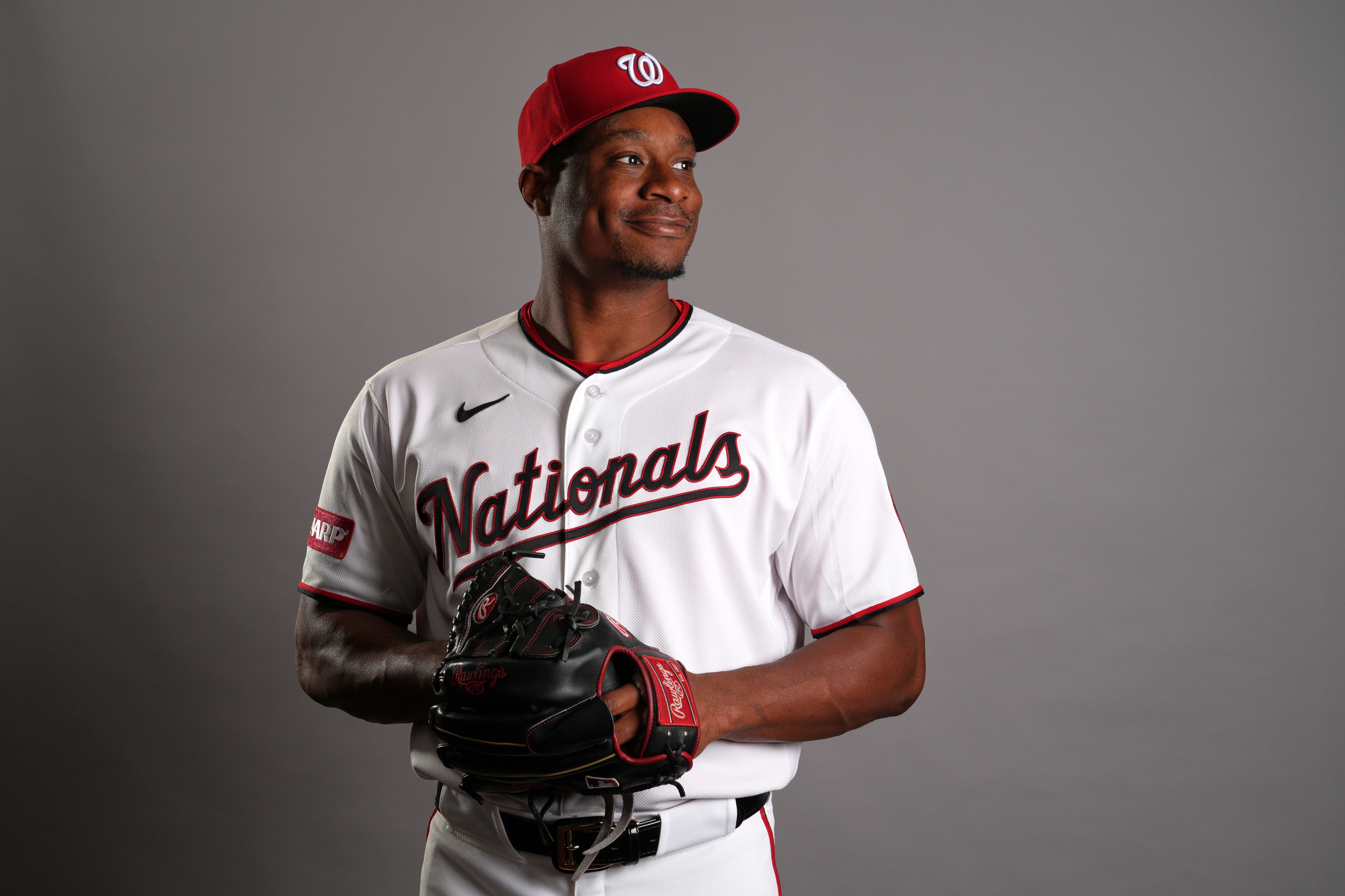 Washington Nationals starting pitcher Josiah Gray poses for a photo.