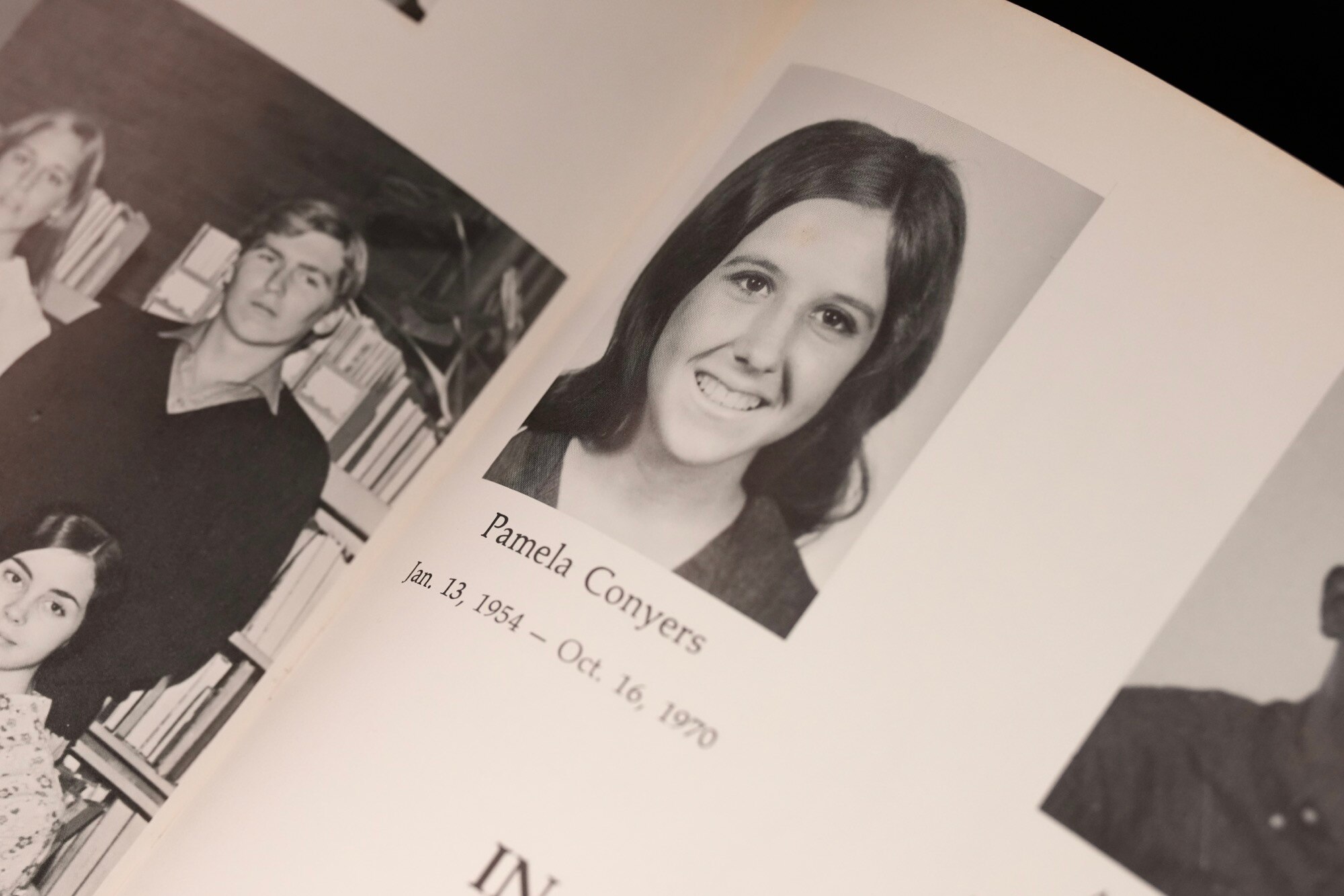 High school friend and former bandmate, Michael Golden class of ‘73, speaks on the 1970 murder of 16-year-old Pamela Lynn Conyers during a press conference at the Anne Arundel Police Headquarters on March 10, 2023.