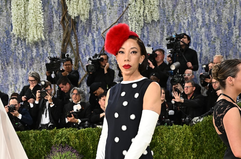 Amy Sherald arrives at The Metropolitan Museum of Art's Costume Institute benefit gala celebrating the opening of the "Costume Art" exhibition on Monday, May 4, 2026, in New York.