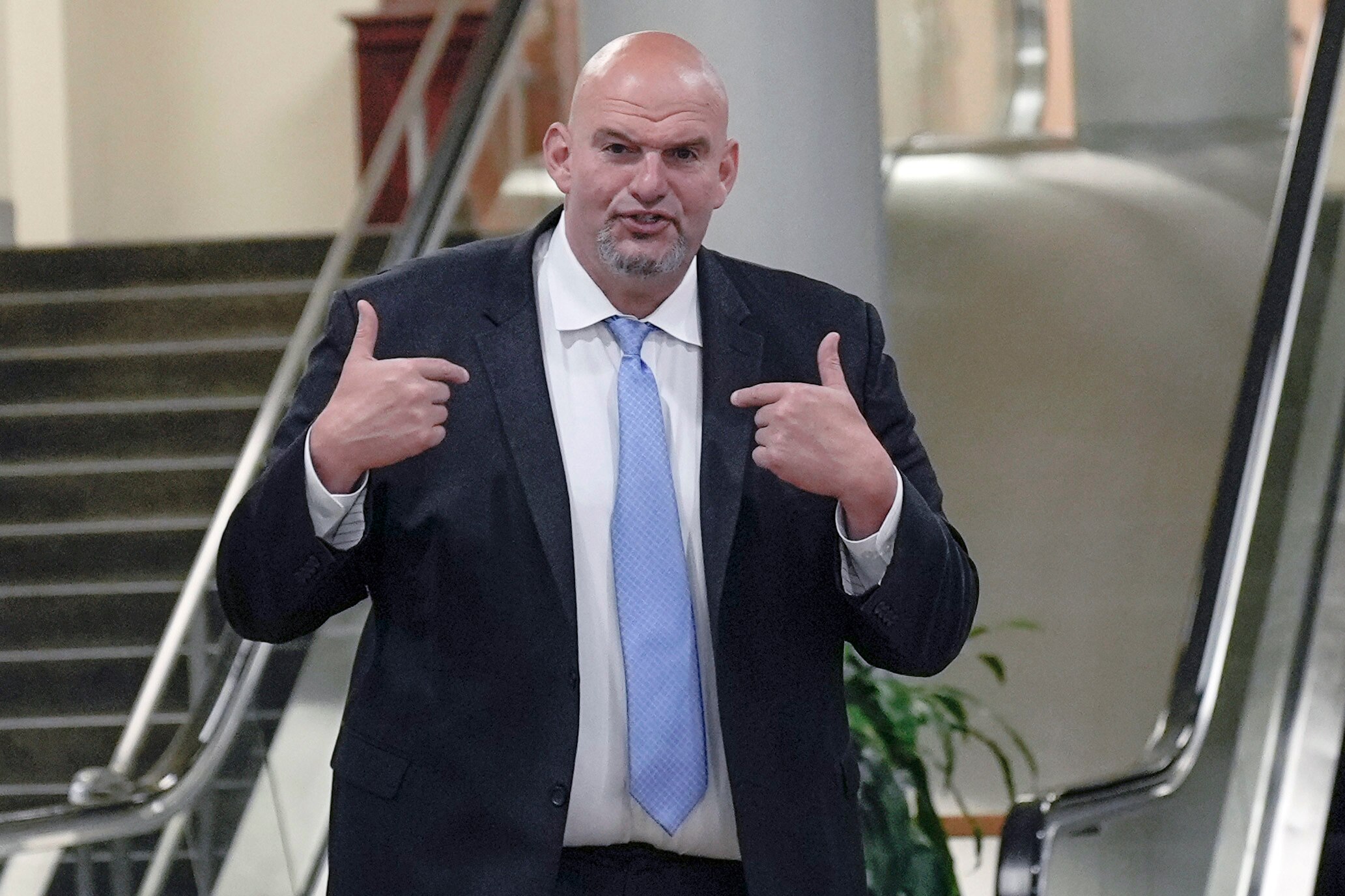 Sen. John Fetterman and his wife Gisele were in a car crash on their 16th wedding anniversary, the couple said.