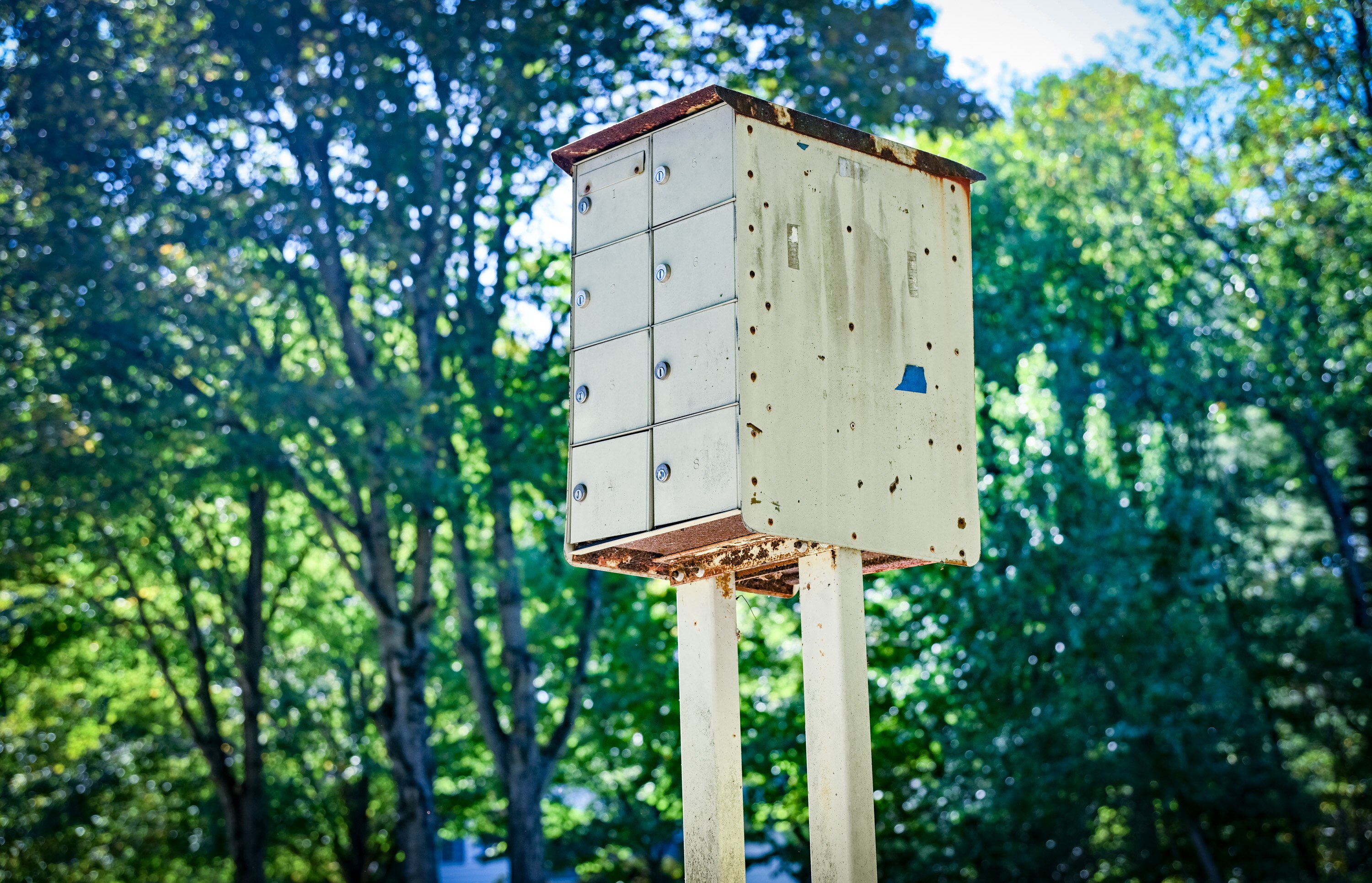 One of Columbia's aging cluster mailboxes is seen on Manor Hill Lane.