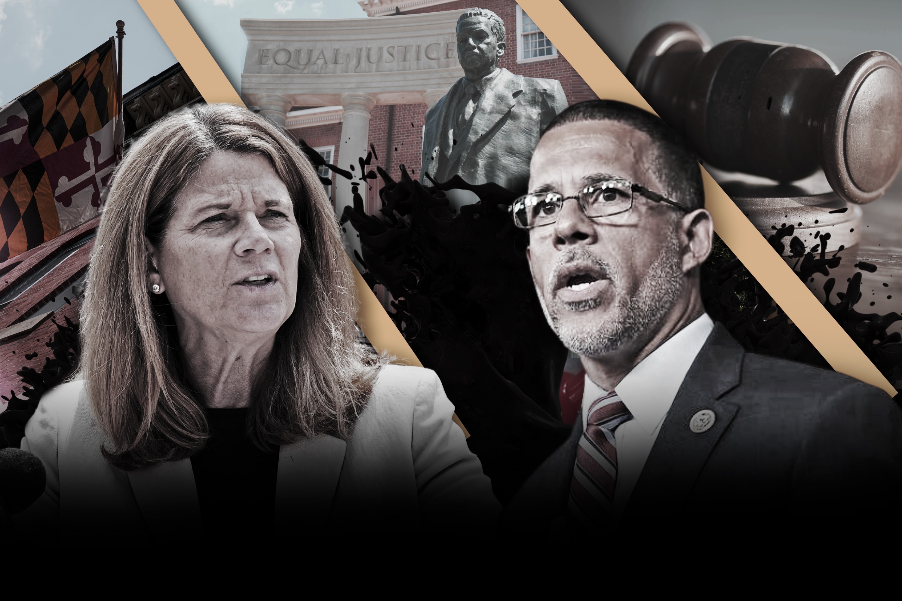 Democratic candidates for Attorney General, Katie Curran O'Malley and Anthony Brown.