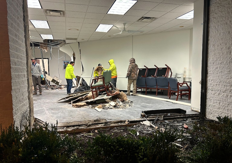 Emergency personnel responded to a car crashing into the Maryland Primary Care Physicians building in the 7700 block of Quarterfield Road in Glen Burnie around 3:30 p.m.