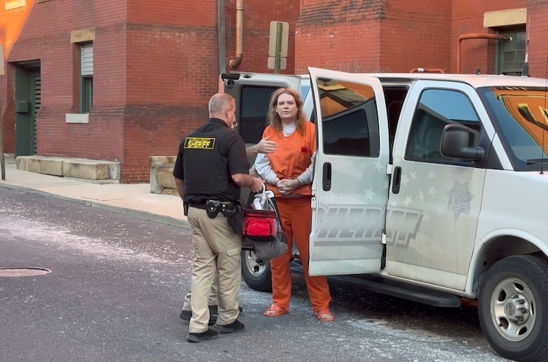 In this image from video, Jack LaSota, also known as Ziz, who is at the center of a cultlike group known as Zizians and linked to several deaths across the U.S., is escorted into court for a pretrial hearing on trespassing, gun and drug charges in Cumberland, Md., Friday, Jan. 16, 2026. (AP Photo/Mark Scolforo)