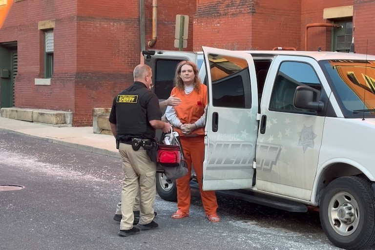 In this image from video, Jack LaSota, also known as Ziz, who is at the center of a cultlike group known as Zizians and linked to several deaths across the U.S., is escorted into court for a pretrial hearing on trespassing, gun and drug charges in Cumberland, Md., Friday, Jan. 16, 2026. (AP Photo/Mark Scolforo)