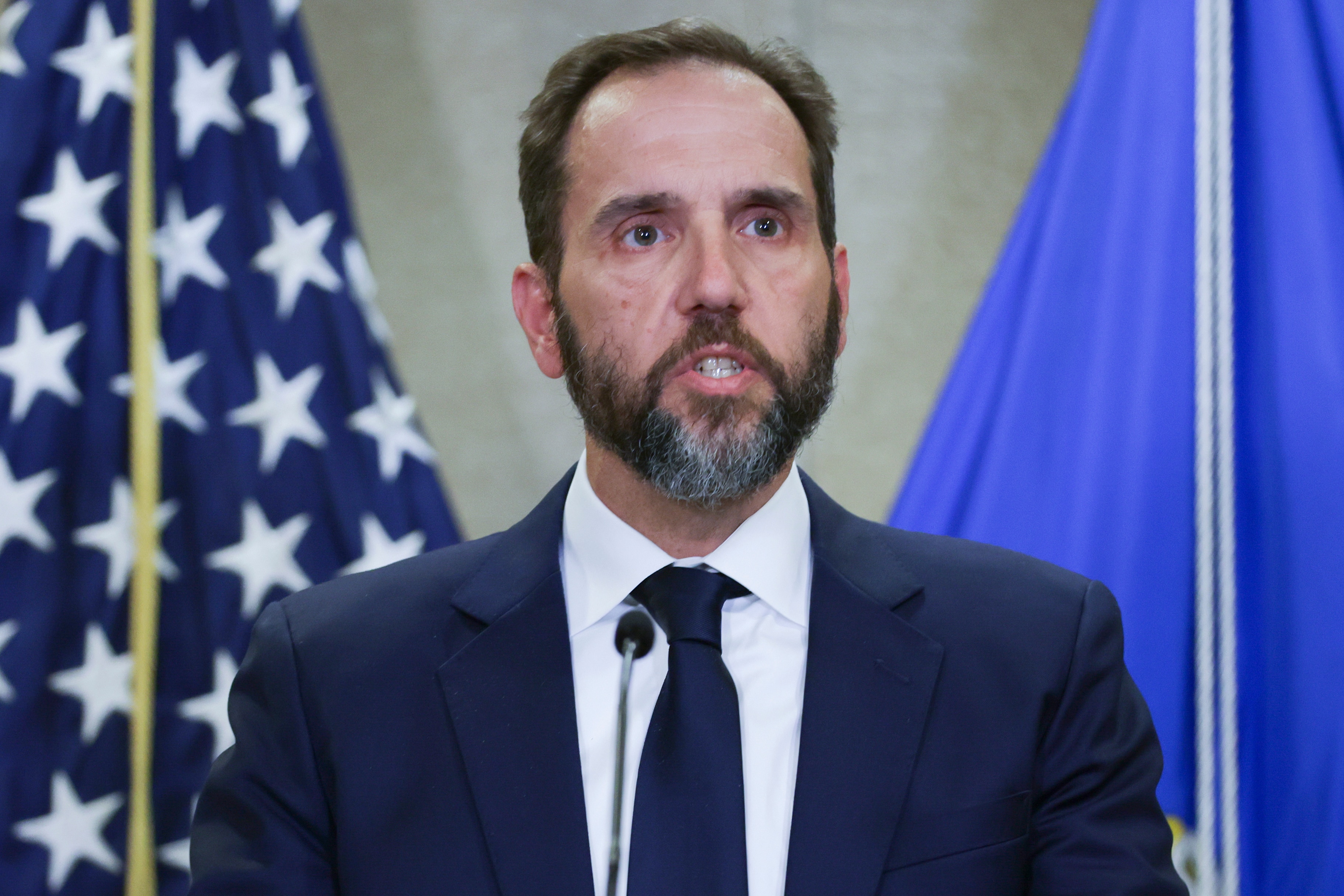 Special Counsel Jack Smith said his team "stood up for the rule of law" as it investigated President-elect Donald Trump.