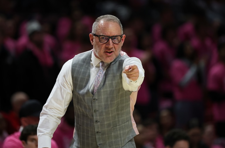 Maryland head coach Buzz Williams gives his team instructions during the first half of a game against Purdue on Feb. 1.