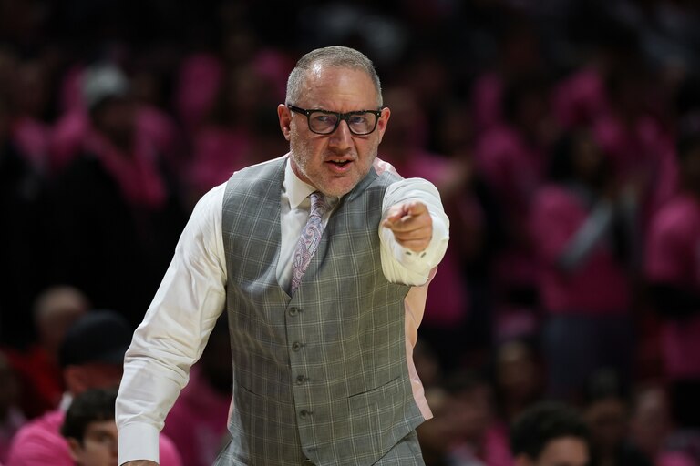 Maryland head coach Buzz Williams gives his team instructions during the first half of a game against Purdue on Feb. 1.