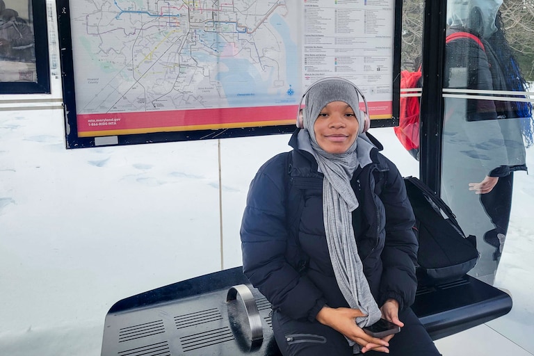Desiraye Betters, a senior at Western High School, says she almost slipped on the blanket of snow and ice between the Western High School building and her bus stop.