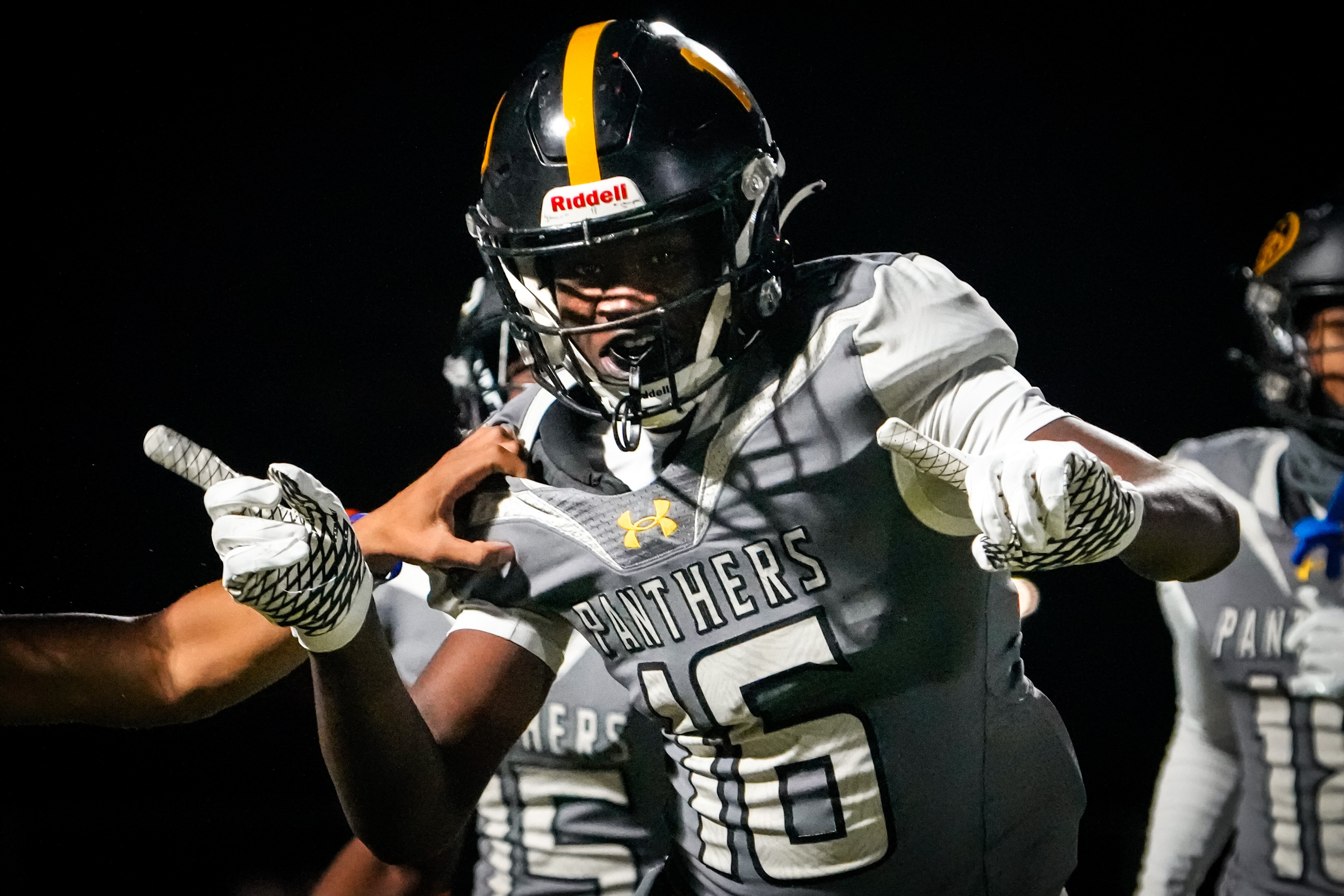 St. Frances junior wide receiver Jeremiah Koger celebrates after scoring the first touchdown of the game during the first quarter last week against National Christian Academy.