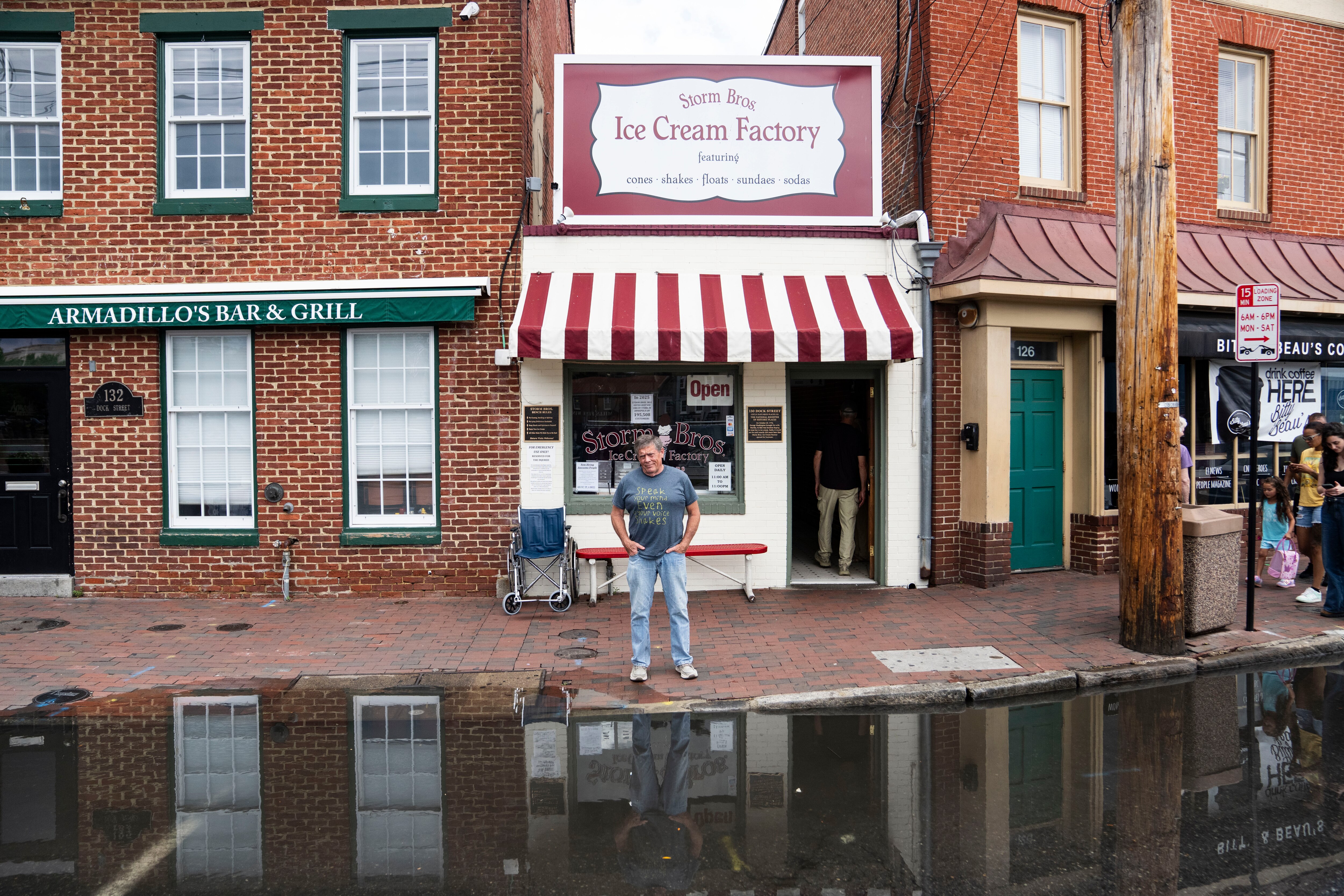 Sveinn Storm, owner of Storm Bros. Ice Cream Factory, outside the shop in Annapolis.