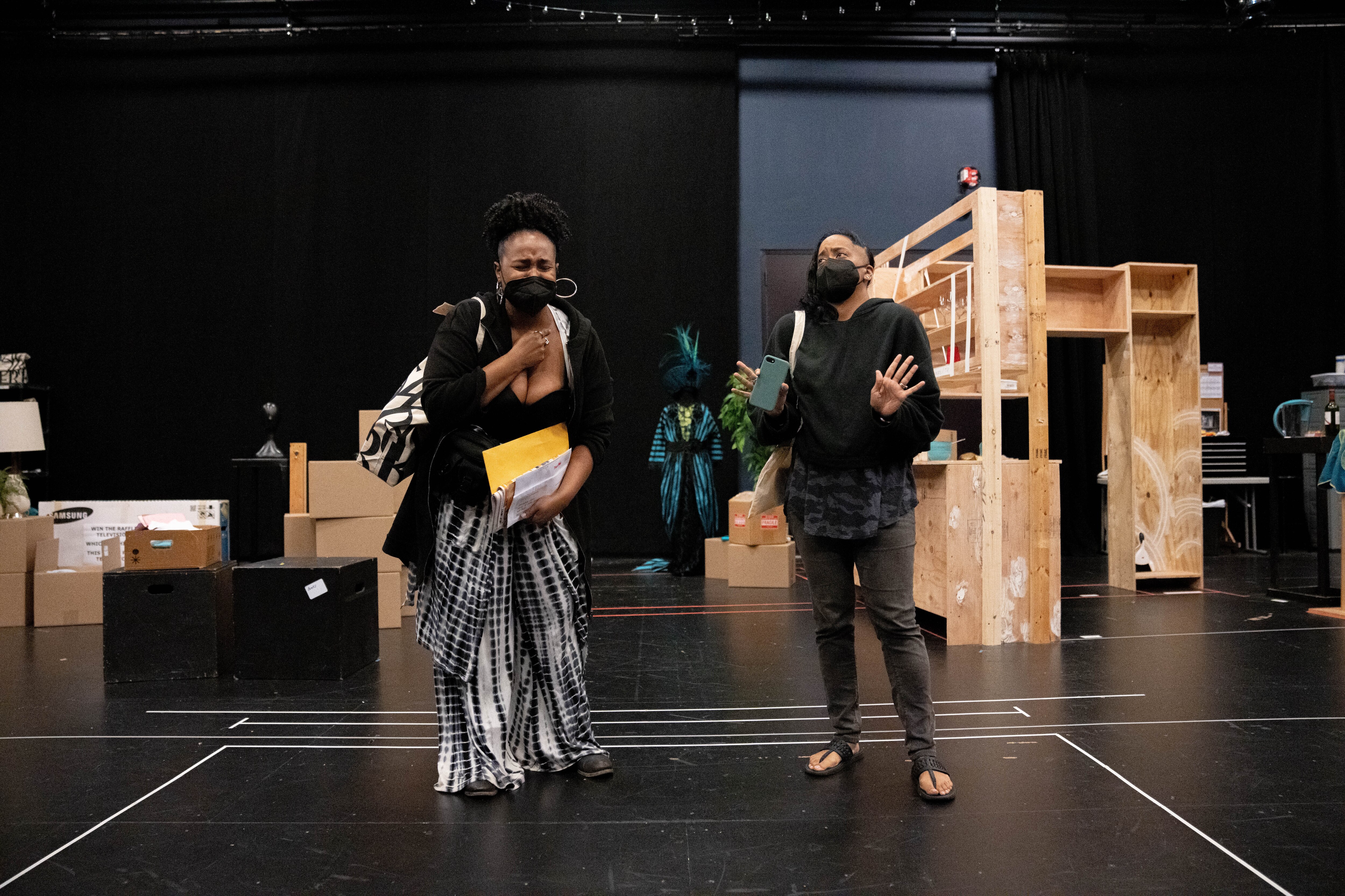 Rehearsal and actors at Everyman Theatre