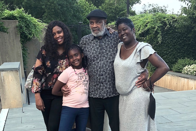 Charles Marks with his daughters Robyn Murphy, left, Vicky Stewart, right, and granddaughter Jessica Murphy on Fathers Day in 2018.